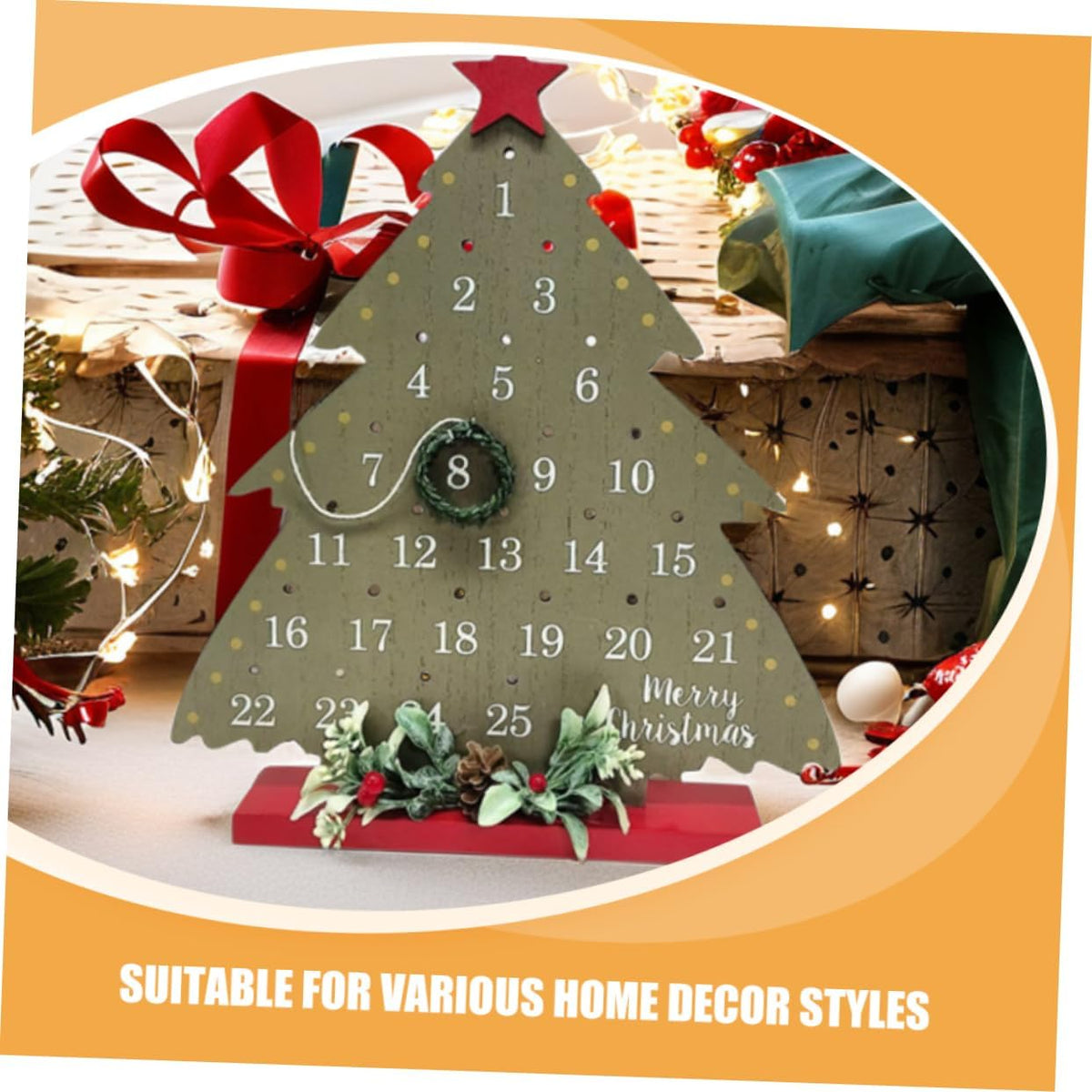 2026 Christmas Tree Advent Calendar - 1 Piece - Office Decoration - Holiday Countdown Function - Festive Charm