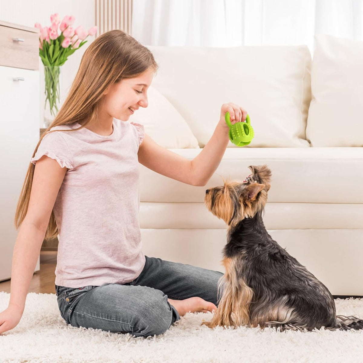 Interactive Chew Toy for Small Dogs Square Shaped Teeth Cleaning and Biting Plaything