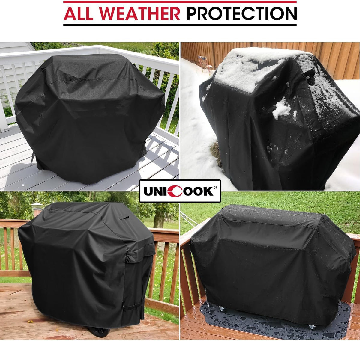 Heavy Duty Waterproof Barbecue Gas Grill Cover, 65-inch BBQ Cover, Special Fade and UV Resistant Material, Durable and Convenient, Fits Grills of Weber Char-Broil Nexgrill Brinkmann and More