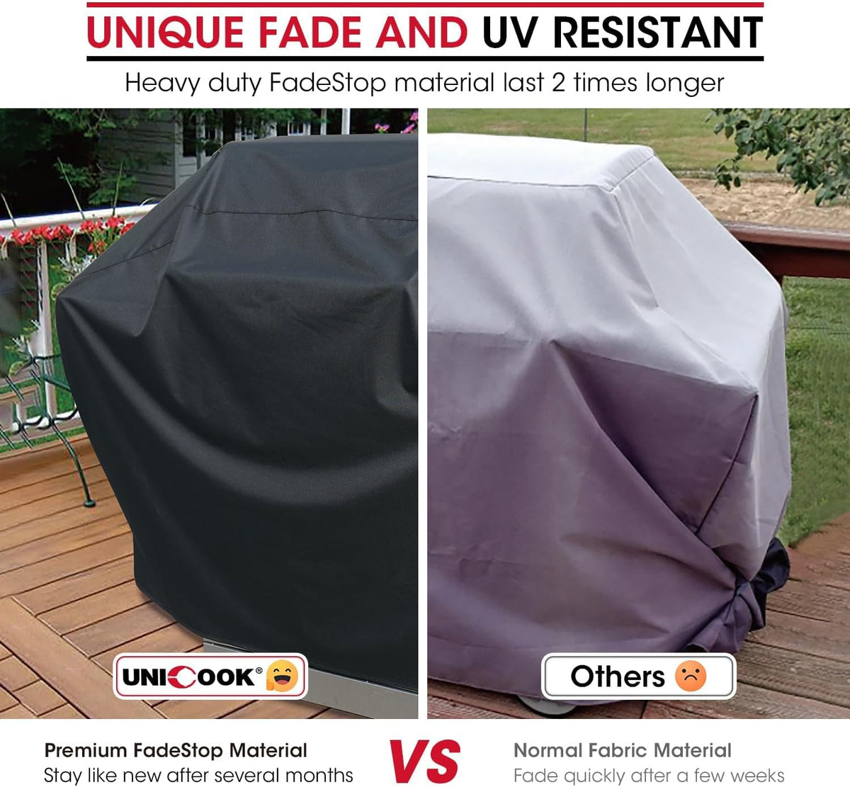 Heavy Duty Waterproof Barbecue Gas Grill Cover, 65-inch BBQ Cover, Special Fade and UV Resistant Material, Durable and Convenient, Fits Grills of Weber Char-Broil Nexgrill Brinkmann and More