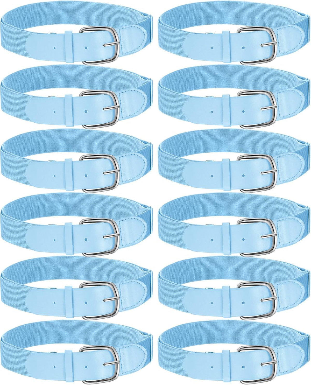 12 Pcs Baseball Belts Softball Belts Bulk for Adult and Youth Adjustable