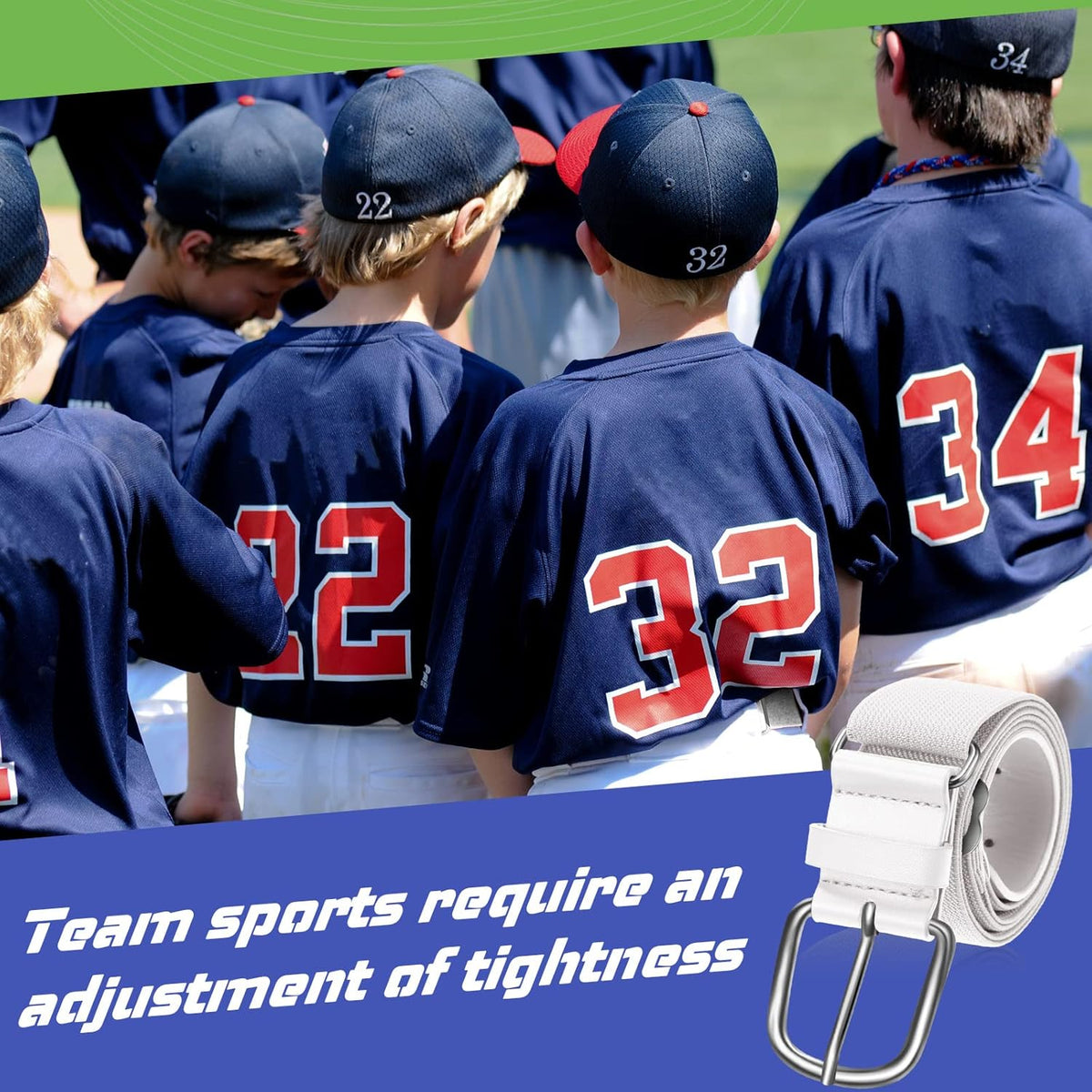 12 Pcs Baseball Belts Softball Belts Bulk for Adult and Youth Adjustable