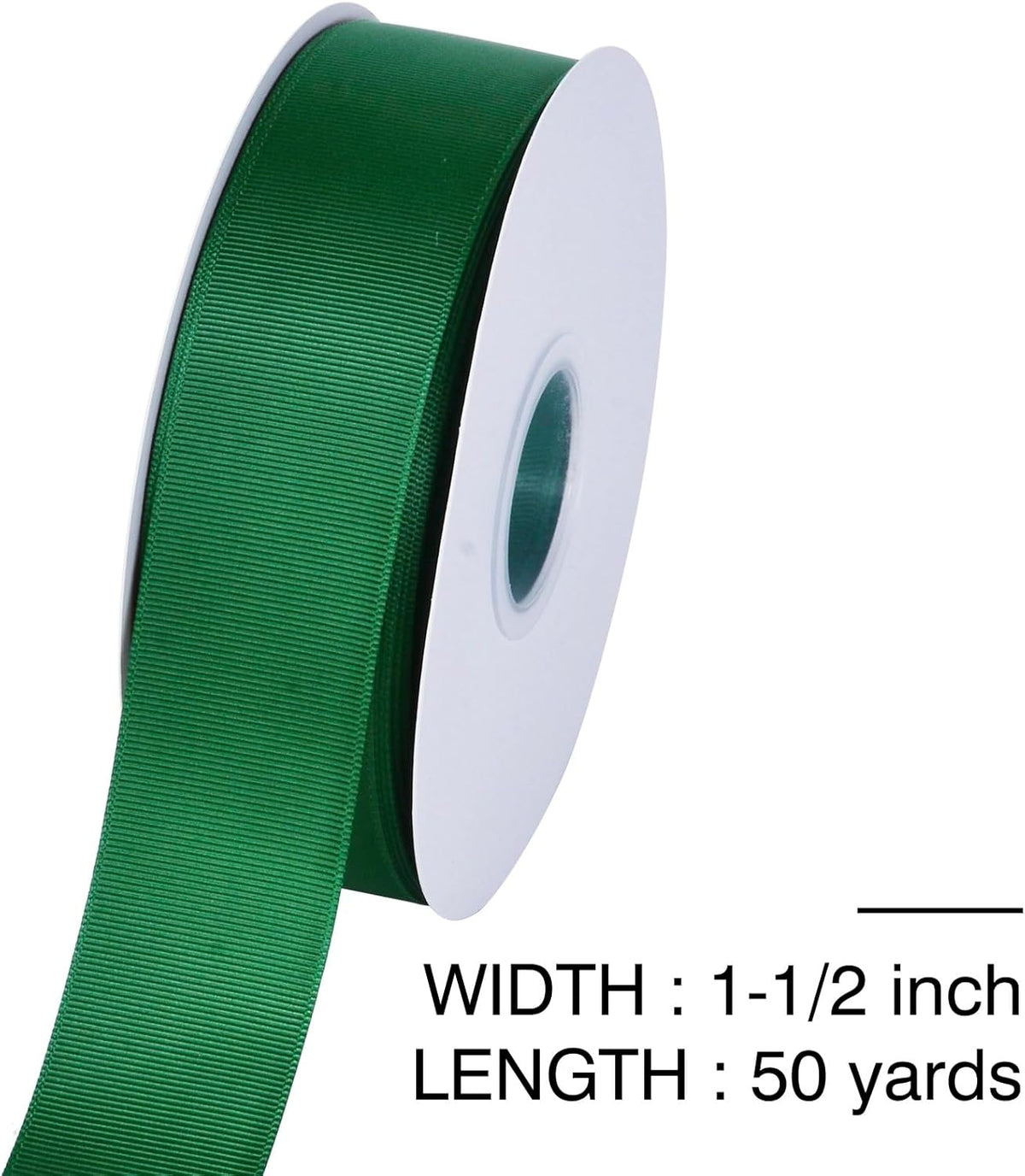 Forest Green Grosgrain Ribbon, 1 1/2 Inch 50 Yards, Great for Crafts Bows Flower Bouquet Wedding Home Decor Gift Wrapping