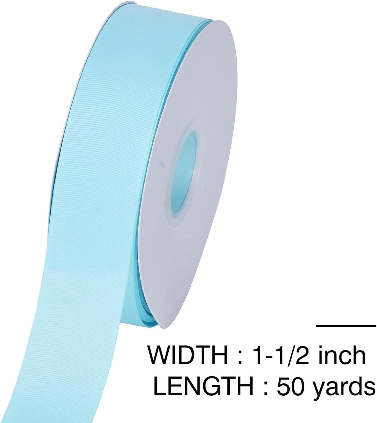 Light Blue Grosgrain Ribbon, 1 1/2 Inch 50 Yards, Great for Crafts Bows Flower Bouquet Wedding Home Decor Gift Wrapping