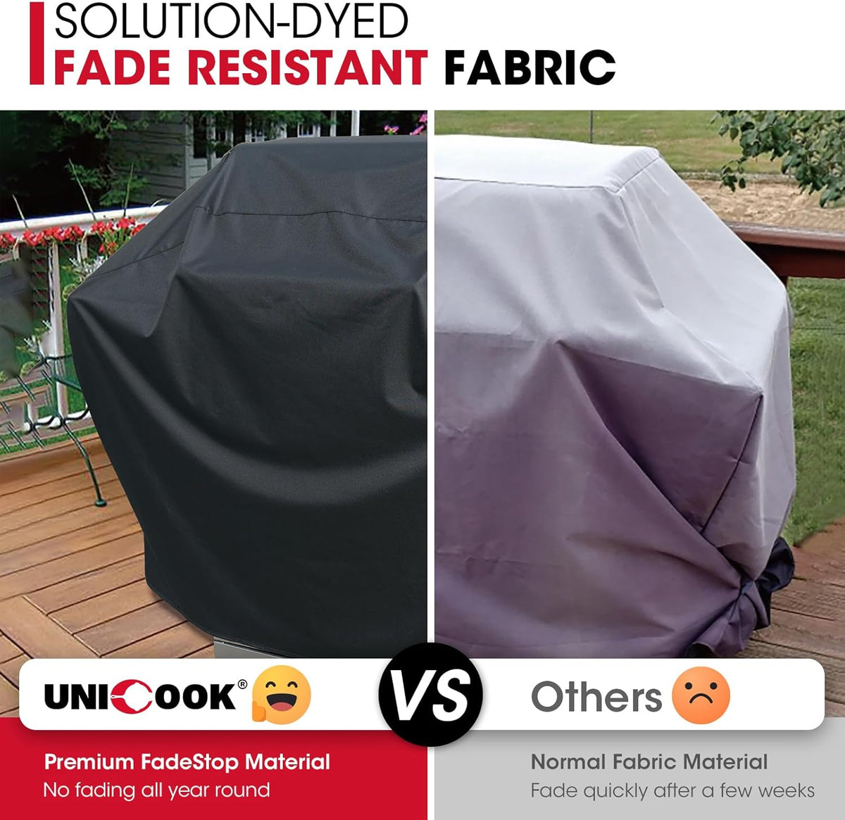 Outdoor Large Grill Cover 70 Inch, Heavy Duty Waterproof Gas Grill Cover for Outside, Fade Resistant Durable BBQ Protector, All Weather Protection for Backyard BBQs, Black