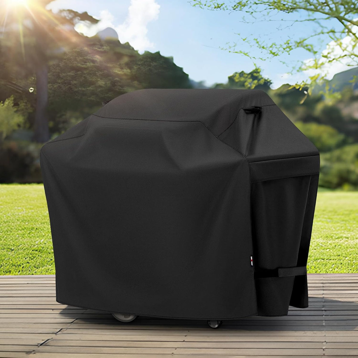 Outdoor Large Grill Cover 70 Inch, Heavy Duty Waterproof Gas Grill Cover for Outside, Fade Resistant Durable BBQ Protector, All Weather Protection for Backyard BBQs, Black