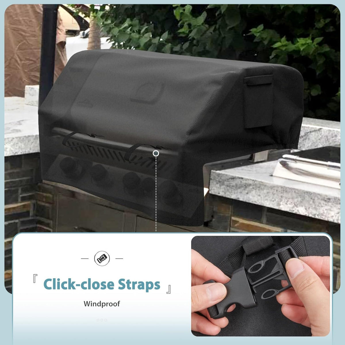 38'' Built-in Grill Cover for Coyote, DCS, Jenn-Air, KitchenAid, and Lynx, Waterproof & Windproof Island Grill Top Cover, 38" W x 28" D x 24" H