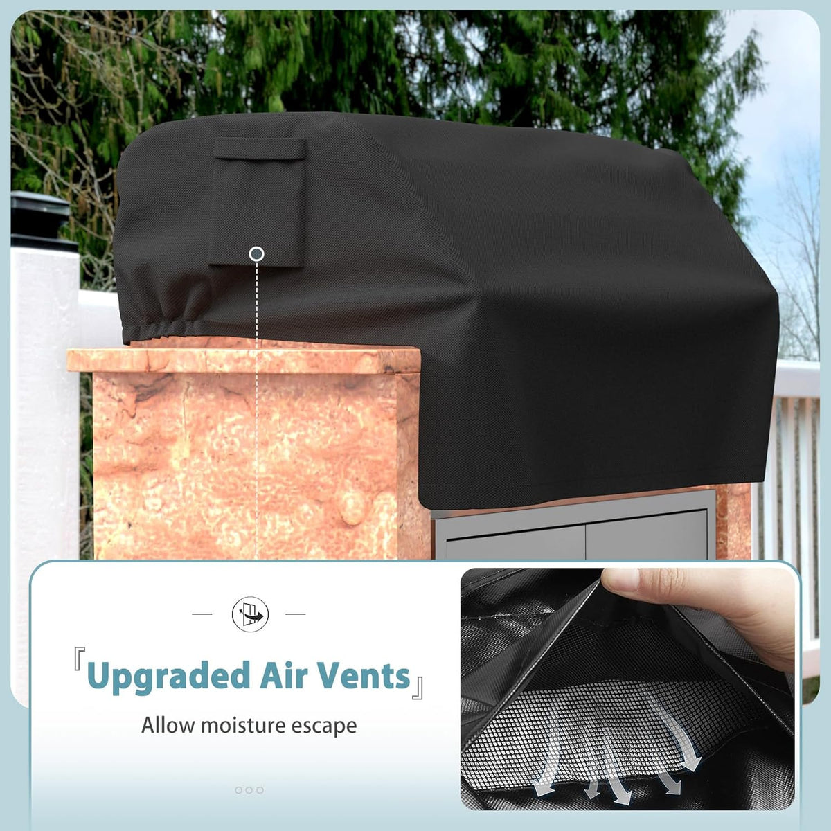 38'' Built-in Grill Cover for Coyote, DCS, Jenn-Air, KitchenAid, and Lynx, Waterproof & Windproof Island Grill Top Cover, 38" W x 28" D x 24" H