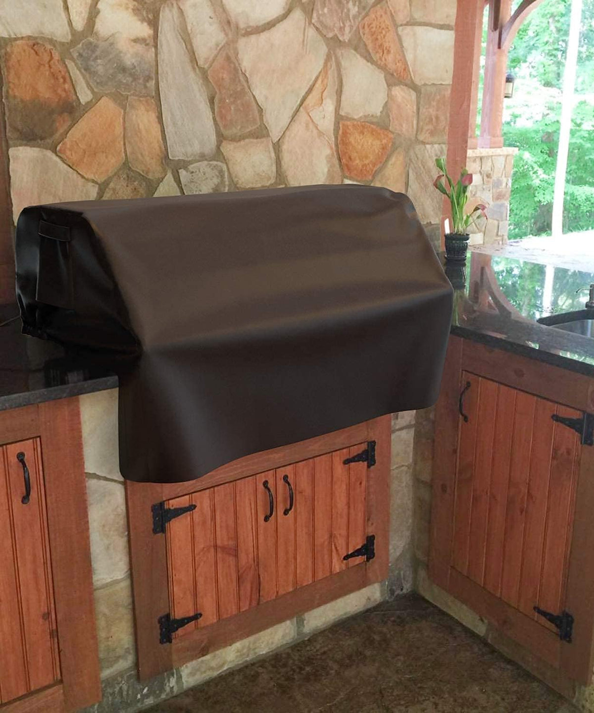 38'' Built-in Grill Cover for Coyote, DCS, Jenn-Air, KitchenAid, and Lynx, Waterproof & Windproof Island Grill Top Cover, 38" W x 28" D x 24" H