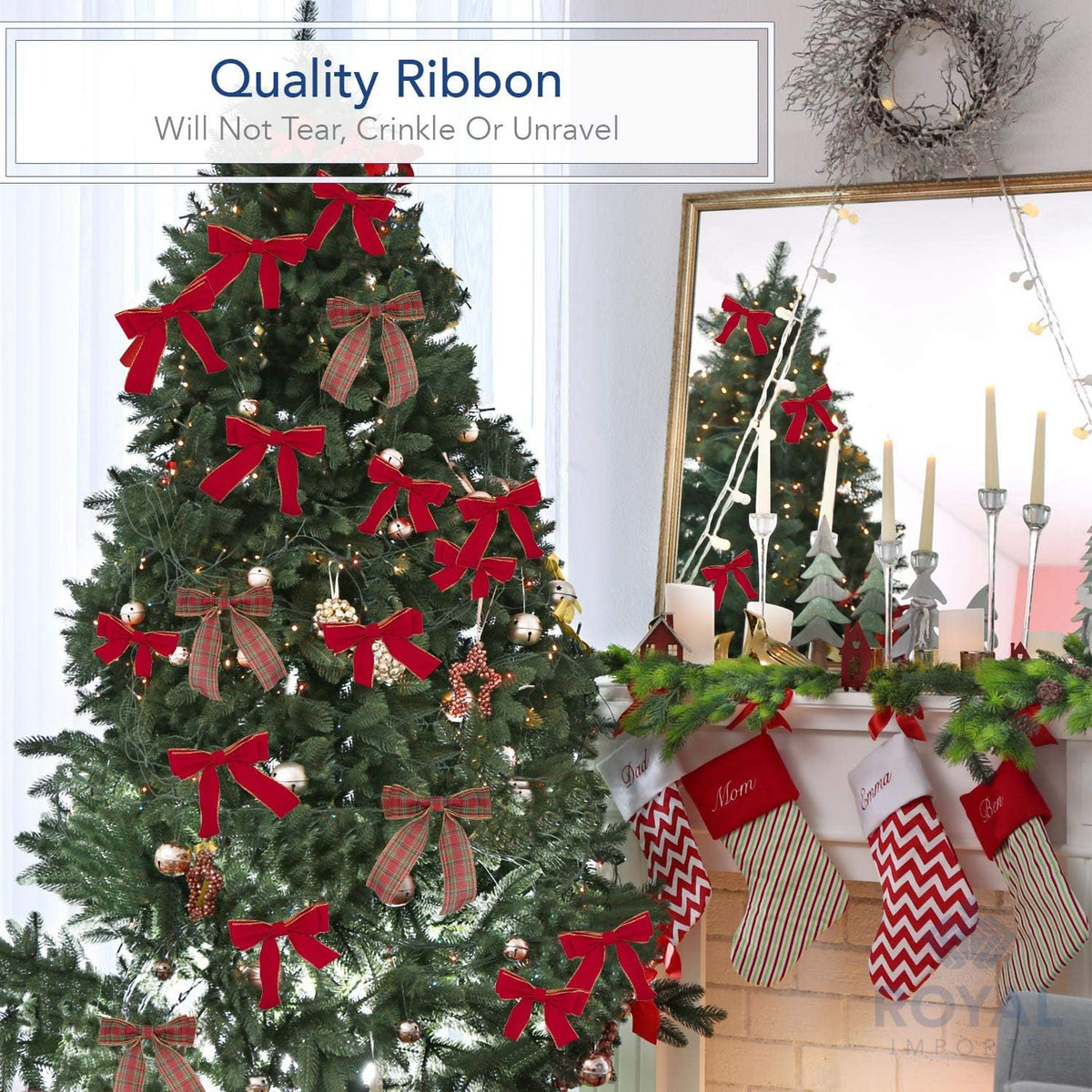 Wired Traditional Burgundy Christmas Waterproof Ribbon, Floral & Craft Decor - 2.5" (#40) - 50 Yd (150') - Burgundy Wine Edge