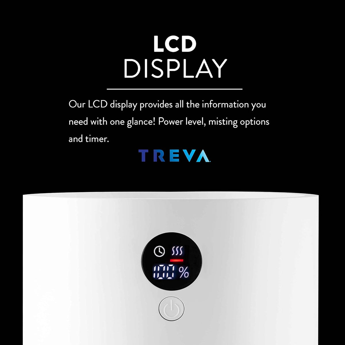 Portable Cool Mist Humidifier 2 Liter Capacity Rechargeable Battery Powered 2 Misting Modes Led Display Panel and Auto Shut Off