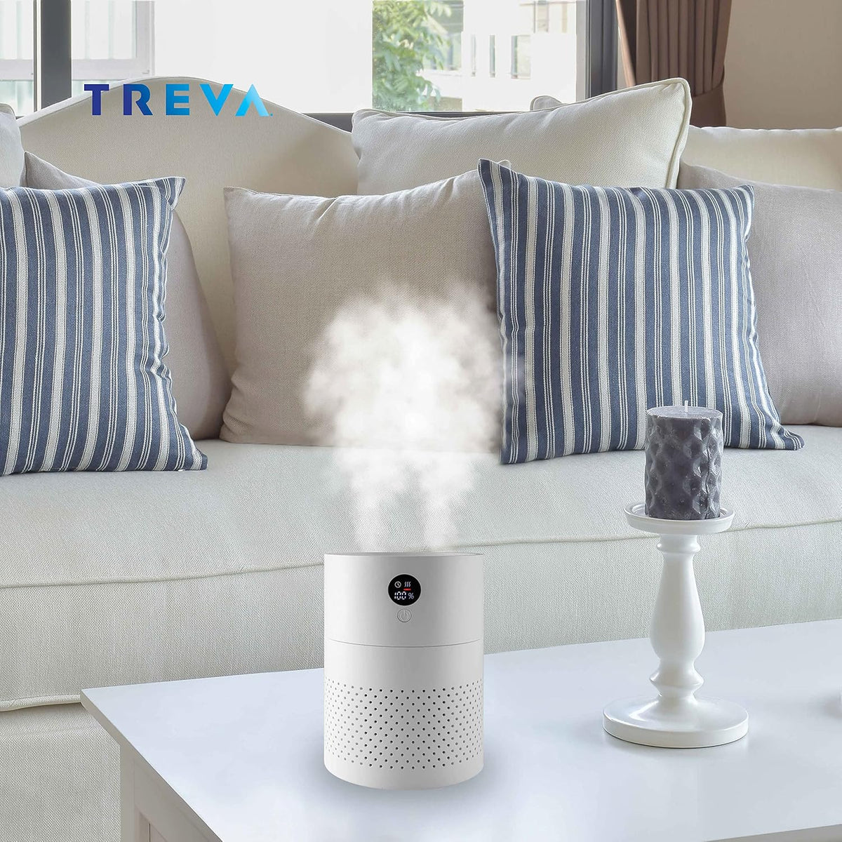 Portable Cool Mist Humidifier 2 Liter Capacity Rechargeable Battery Powered 2 Misting Modes Led Display Panel and Auto Shut Off
