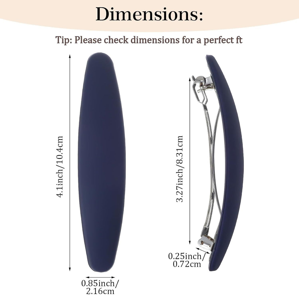 3PCS Large French Hair Barrettes for Women Thin Hairs, Half up French Barrette Hair Clips for Thick Thin, Short and Fine Hairs