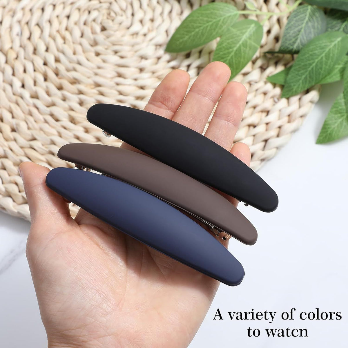 3PCS Large French Hair Barrettes for Women Thin Hairs, Half up French Barrette Hair Clips for Thick Thin, Short and Fine Hairs