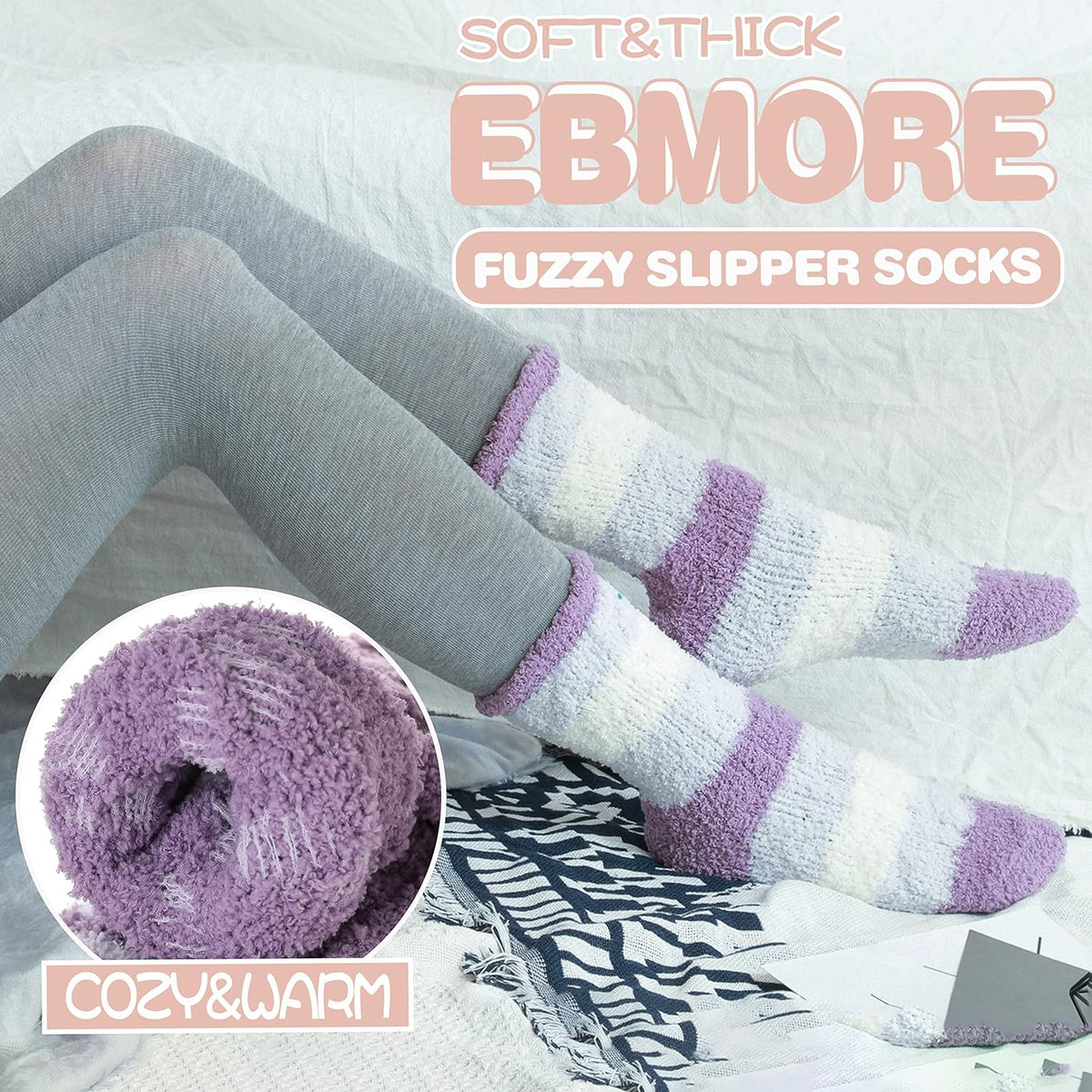 Womens Fuzzy Socks Fleece Fluffy Cabin Plh Warm Sleep Soft Cozy Winter Adult Socks
