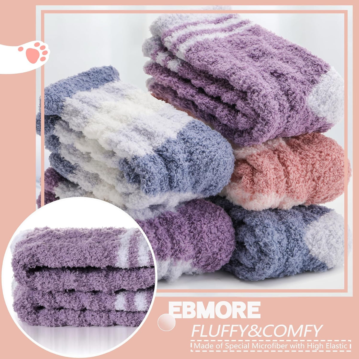 Womens Fuzzy Socks Fleece Fluffy Cabin Plh Warm Sleep Soft Cozy Winter Adult Socks