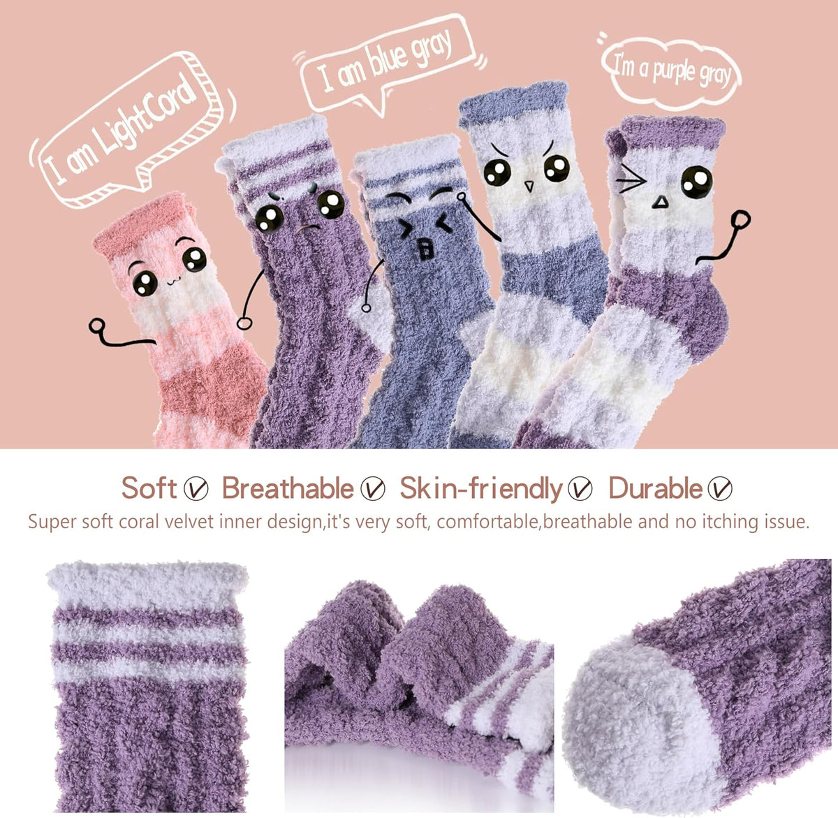 Womens Fuzzy Socks Fleece Fluffy Cabin Plh Warm Sleep Soft Cozy Winter Adult Socks