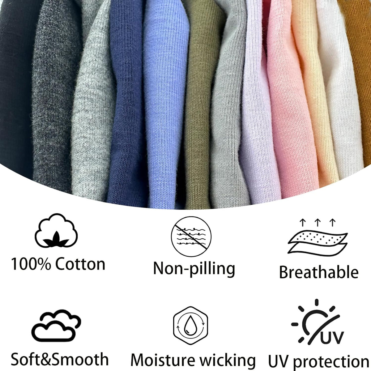 100% Cotton Skull Caps for Men Women Breathable Night Cap Sleep Hats Soft Lightweight Running Beanie Helmet Liner
