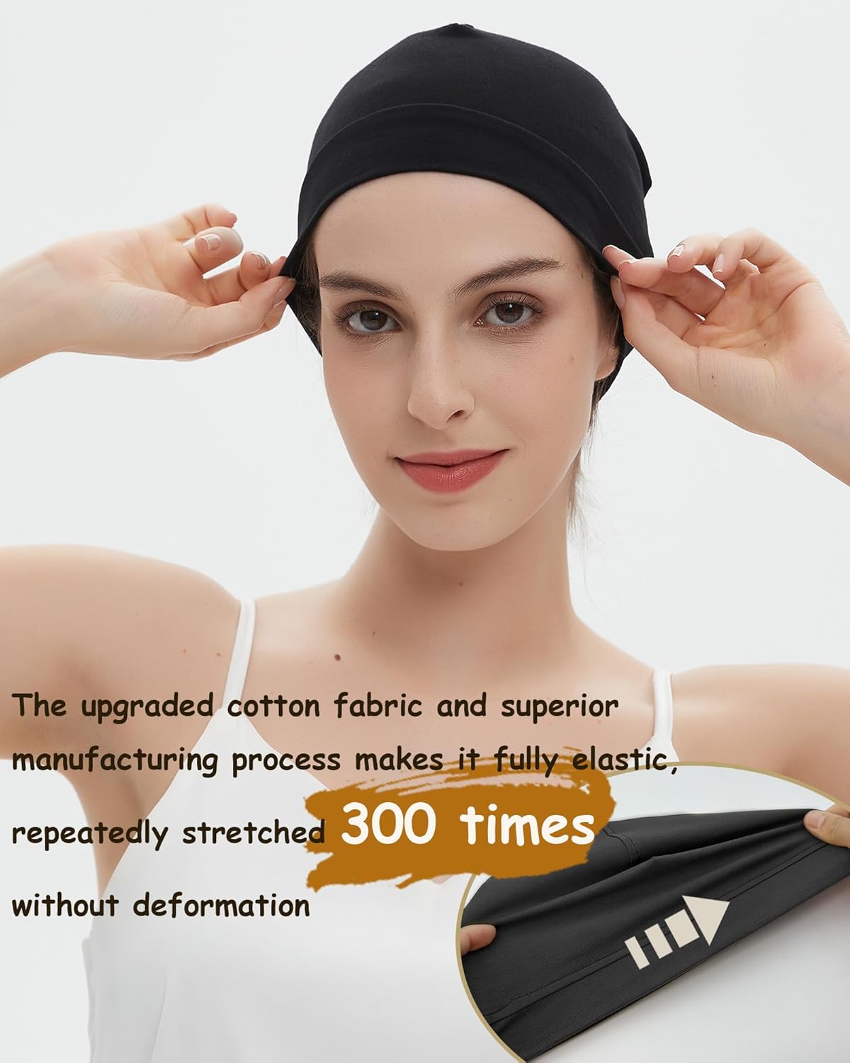 100% Cotton Skull Caps for Men Women Breathable Night Cap Sleep Hats Soft Lightweight Running Beanie Helmet Liner