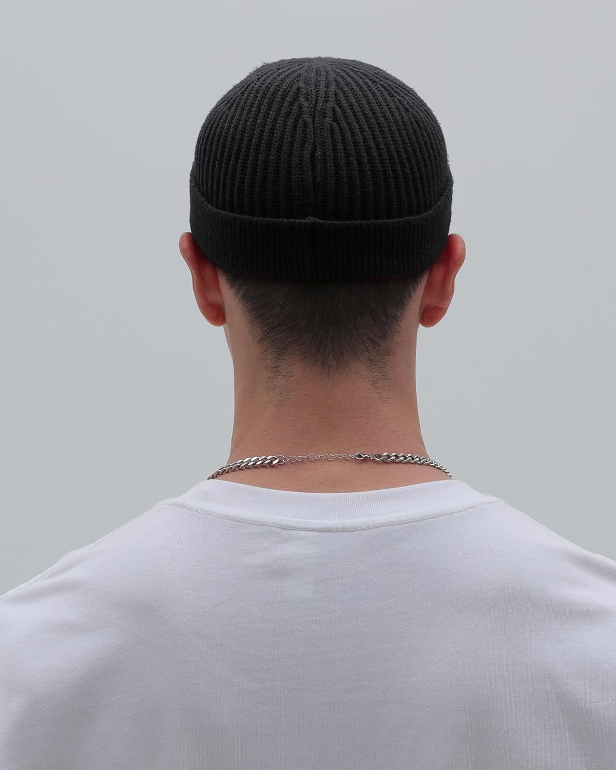 Thin Wool Fisherman Beanie for Men Women, Short Knit Cuff Trawler Watch Hats