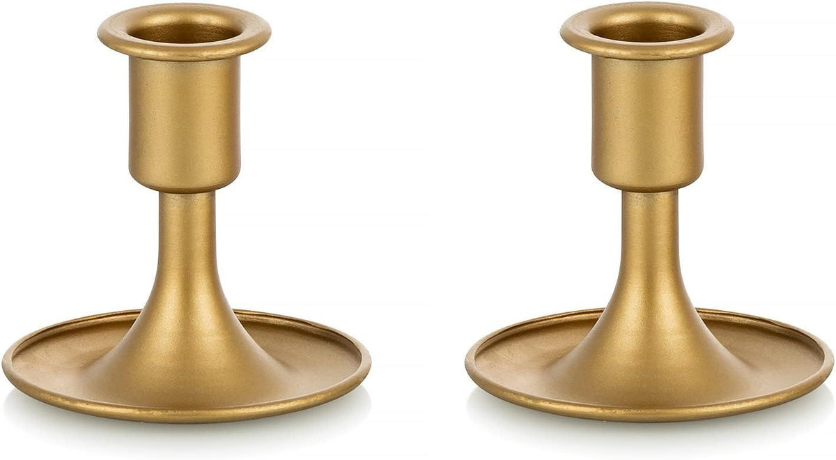Candlestick Holders Taper Candle Holders,  Gold Candle Stick Candle Holder for Table Centerpiece, Wedding Reception, Festive Christmas Mantel Decoration or Home Decor, Set of 2