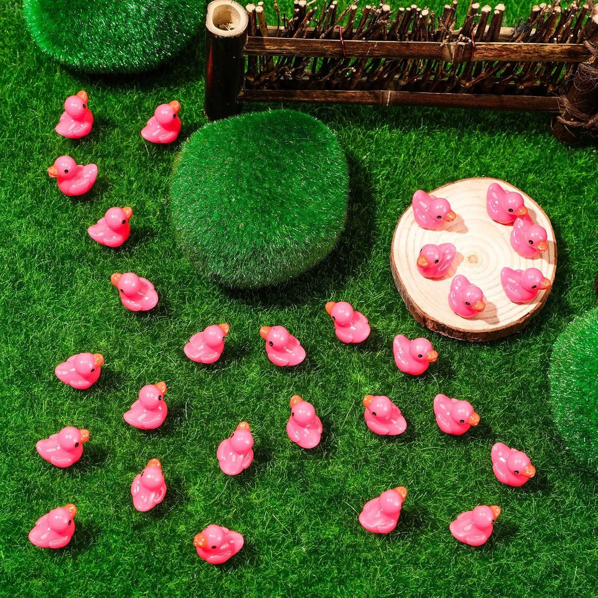 150 Pcs Mini Resin Ducks Pink Tiny Ducks Miniature Duckies Bulk Small Plastic Duckies Figures for Office Home Hide and Seek Prank Game Craft Dollhouse Party Favor Gift Valentine