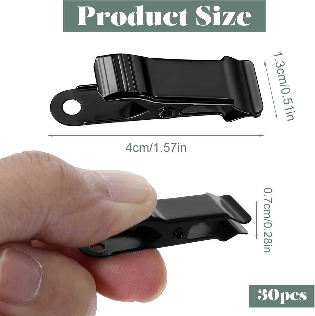 30 PCS Black Mini Clips for Crafts, 1.58 Inch X 0.5 Inch Metal Alligator Clamps, Sturdy Spring Clips, Hanging Crocodile Clips for Wires Photo Snacks Paper Christmas DIY Decoration