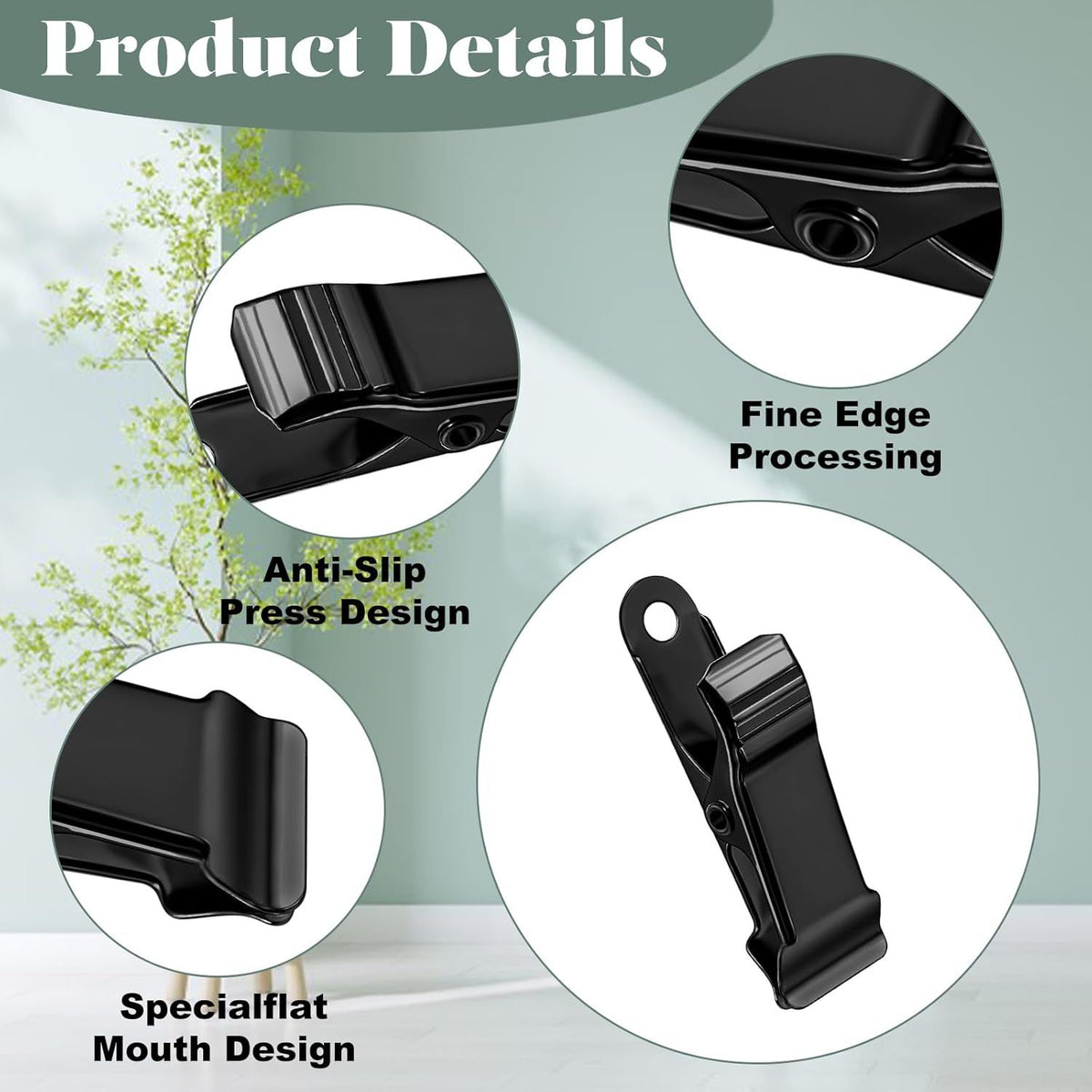 30 PCS Black Mini Clips for Crafts, 1.58 Inch X 0.5 Inch Metal Alligator Clamps, Sturdy Spring Clips, Hanging Crocodile Clips for Wires Photo Snacks Paper Christmas DIY Decoration