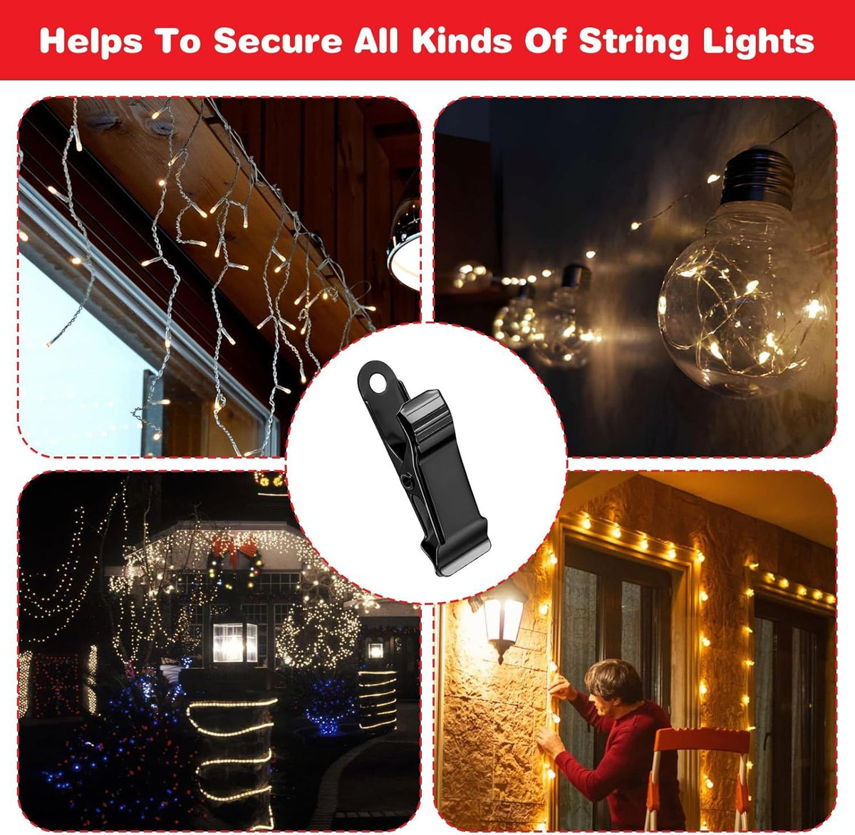 30 PCS Black Mini Clips for Crafts, 1.58 Inch X 0.5 Inch Metal Alligator Clamps, Sturdy Spring Clips, Hanging Crocodile Clips for Wires Photo Snacks Paper Christmas DIY Decoration