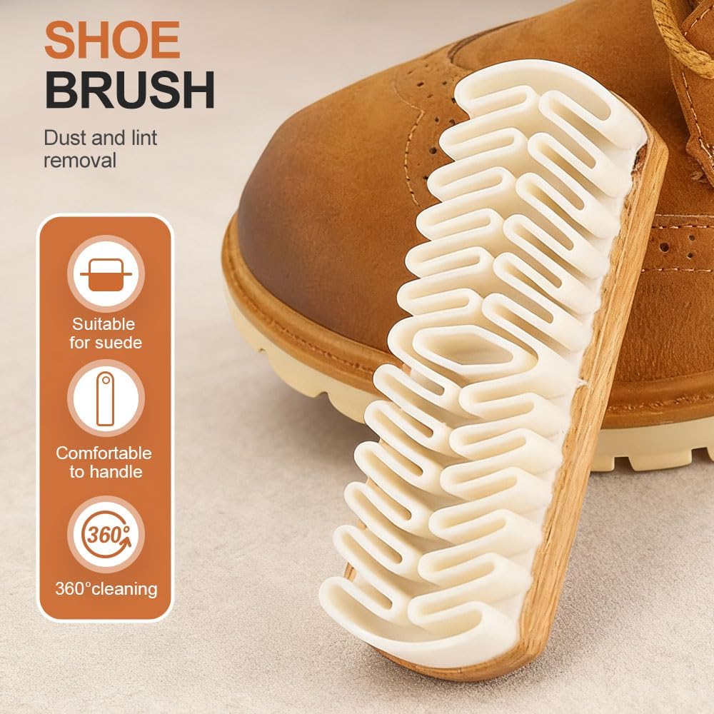 Suede Shoe Brush, Rubber Polish Eraser with Soft Bristle Brush for Suede Cleaner and Nubuck Brush (2 pcs)