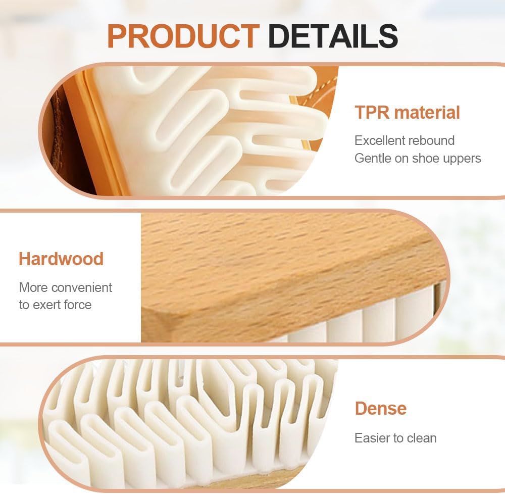 Suede Shoe Brush, Rubber Polish Eraser with Soft Bristle Brush for Suede Cleaner and Nubuck Brush (2 pcs)