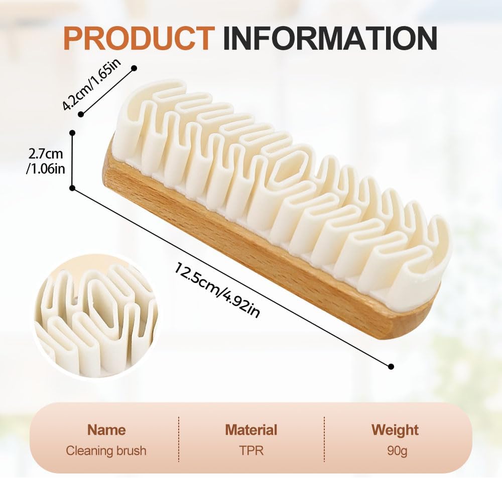 Suede Shoe Brush, Rubber Polish Eraser with Soft Bristle Brush for Suede Cleaner and Nubuck Brush (2 pcs)