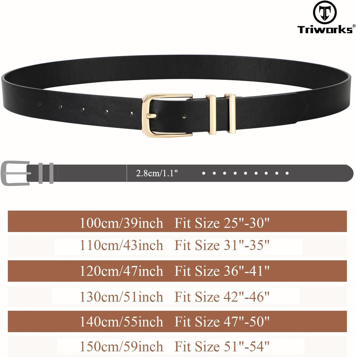 3 Pack Women Belts For Jeans Pants Dresses Ladies Leather Waist Belts
