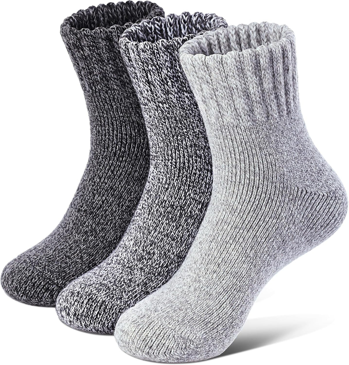 Merino Wool Socks for Women 3 Pairs - Thick Cozy Crew Thermal Boot Socks for Hiking,Cabin Work,Gift,Everyday