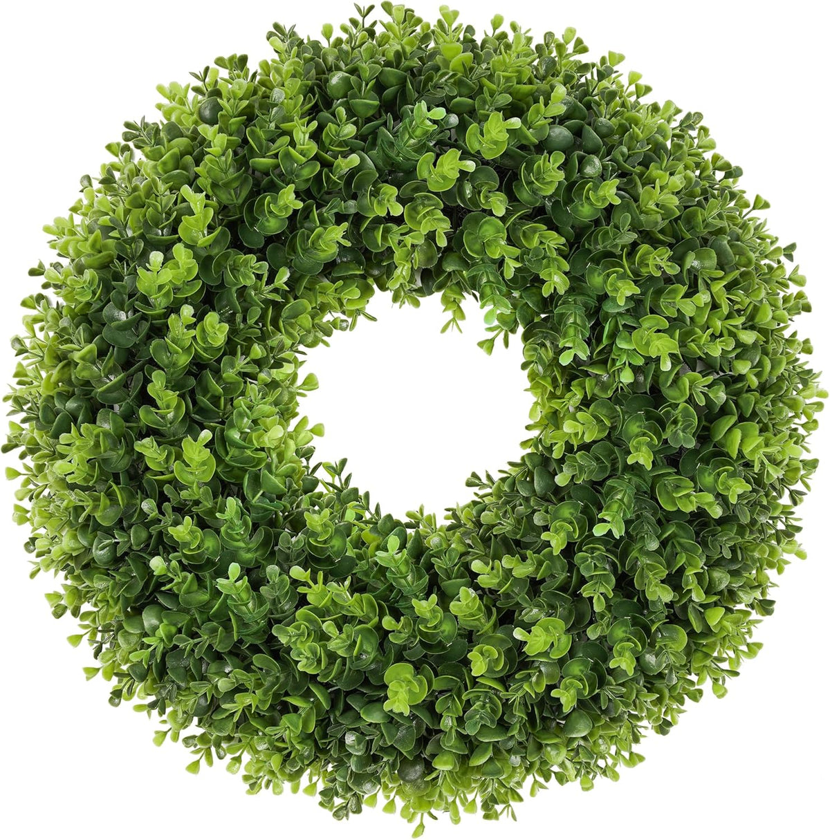 20 Inch Boxwood Front Door Wreaths, Spring and Summer Outdoor Wreath for Front Door, All Seasons Artificial Green Wreath for Farmhouse Wedding Porch Wall St Patricks Day Indoor Decorations