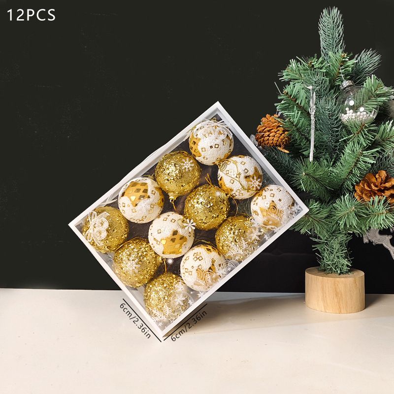 Christmas Balls Ornaments 12-Pack - 6cm Shatterproof Christmas Tree Decorations for Holiday Party Home Decor - Matte Gold