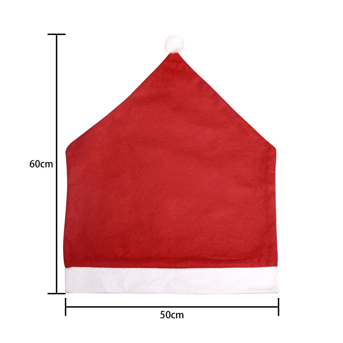 Christmas Chair Cover 6-Pack - Red Festive Dining Chair Slipcover for Holiday Party Home Decor - 60x50cm