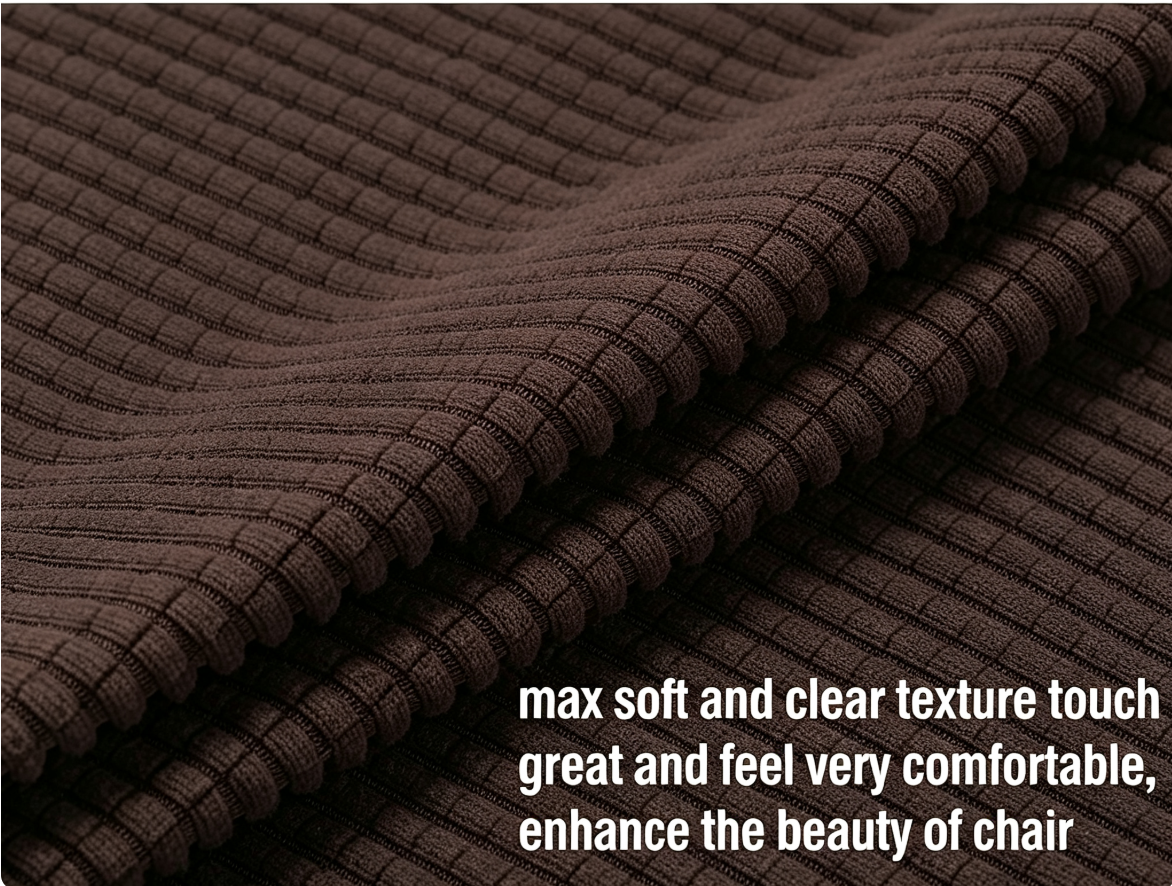 Stretch Full Cover Chair Cover 6-Pack - Waterproof Anti-Slip Elastic Seat Protector for Dining Room Hotel - Thick Warm Waffle Texture - Brown (6-Pack)