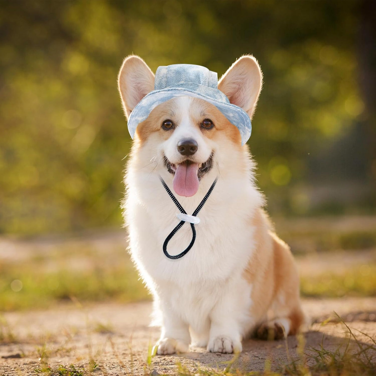 Baseball Cap for Dogs - Visor Sun Protection Hat With Ear Holes, Adjustable Outdoor Sport Hat With Round Brim for Puppy, Small Medium Dogs, Cats (Large)