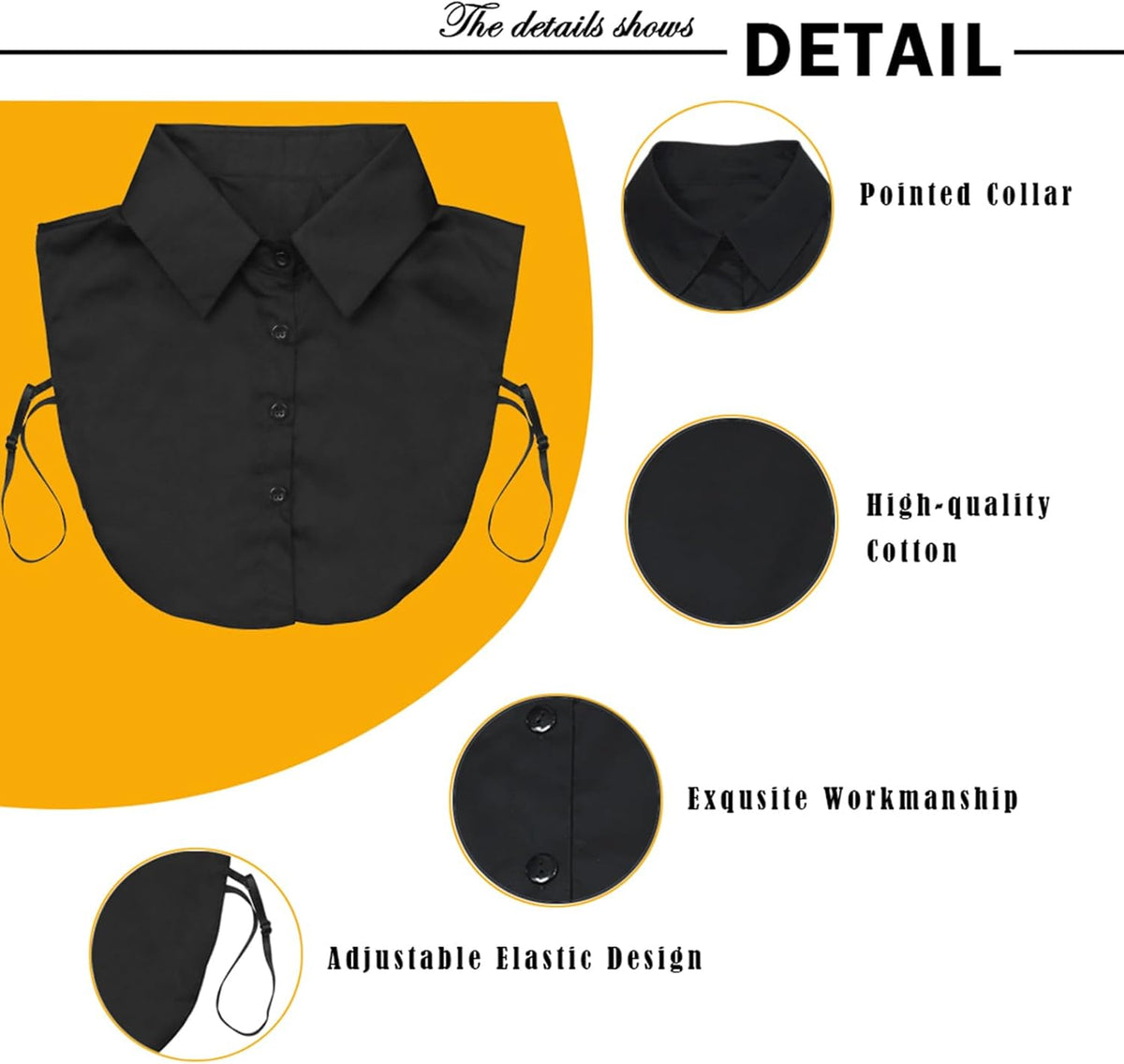 Fake Collar Detachable Dickey Collar Blouse Half Shirts Peter Pan Faux False Collar for Women & Girls Favors