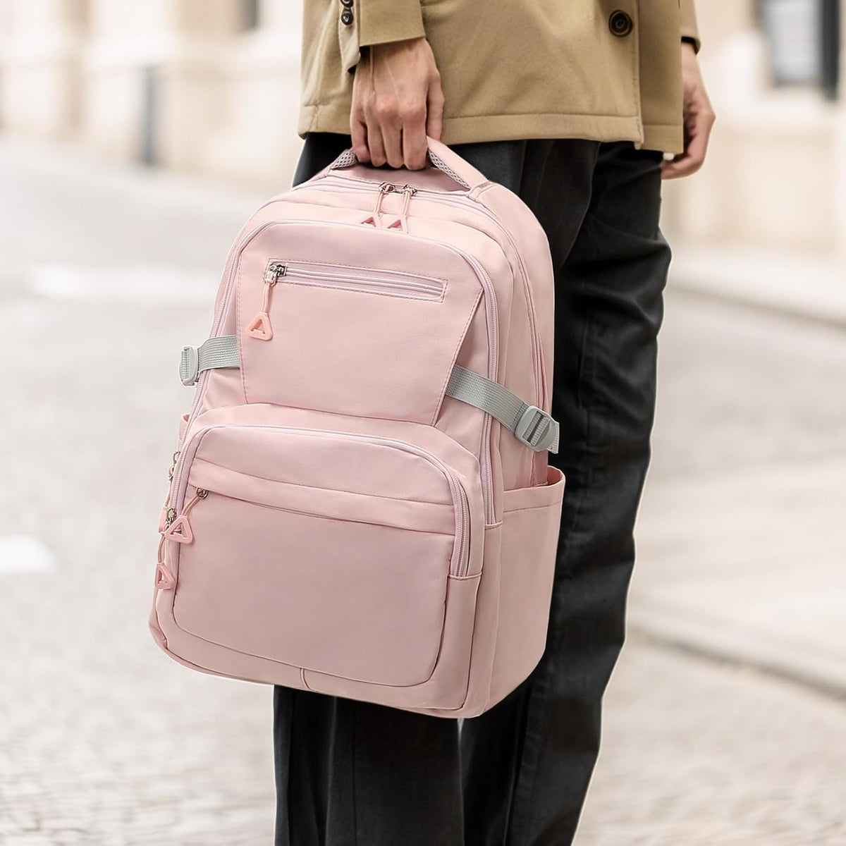 Girls Backpack, Lightweight Aesthetic Bookbag with Anti-Theft Pocket, Laptop Backpack for College and Daily Use
