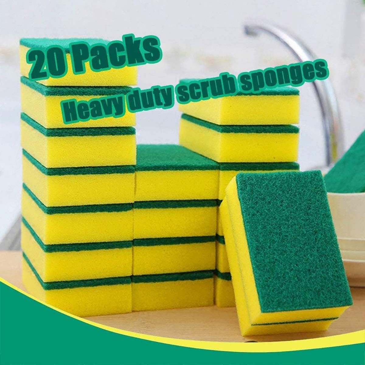 Multi-Use Heavy Duty  Sponge Eraser Sponge Cleaning Sponges 20 Pack