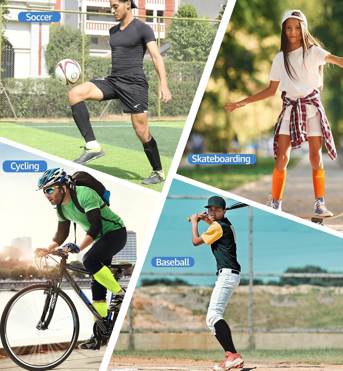 Shin Guards for Soccer, Lightweight Shin Pads for Kids Youth & Adult - Football Shin Defender Protective Gear, Comfortable Breathable Leg Guards