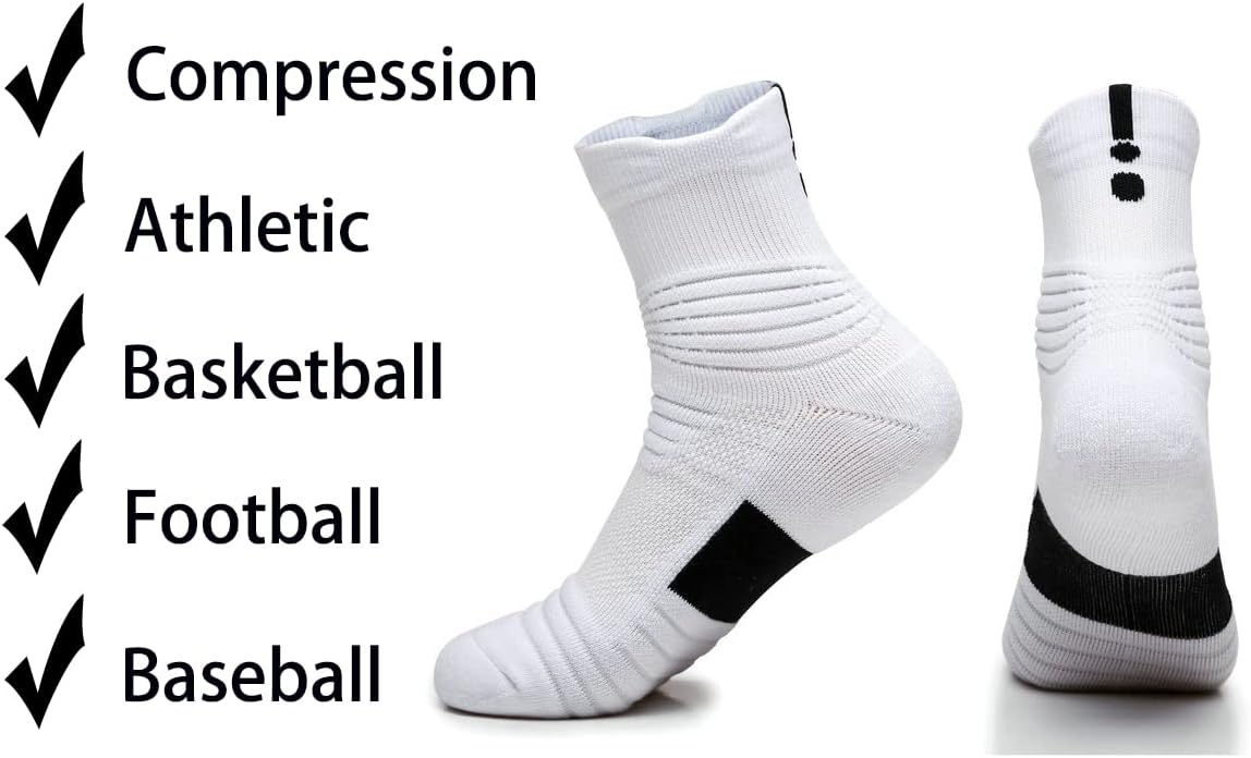 Basketball Socks Cushioned Thick Hiking Cycling Athletic Crew Socks for Men Women Boy