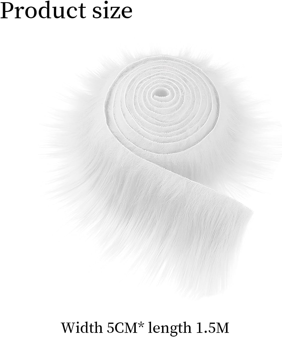 2x59 Inch Shaggy Faux Fur, Plush Faux Fur Fabric Strips, Super Soft Craft Precut Strip for DIY Craft Cosplay Costume Christmas Halloween Santa Claus Gnome Beard Hair Dwarf Decoration (Black)