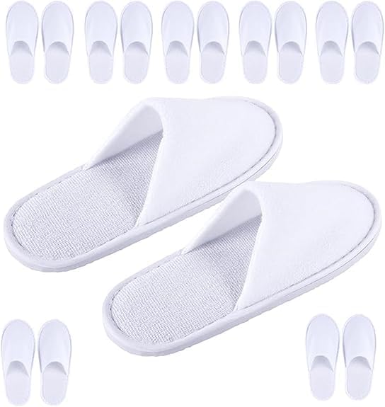 8 Pairs Spa Slippers for Men and Women, Comfortable Non-Slip Disposable Hotel Slippers, Breathable Soft Cotton House Guest Slippers for Travel Guests Hotel Home Salon