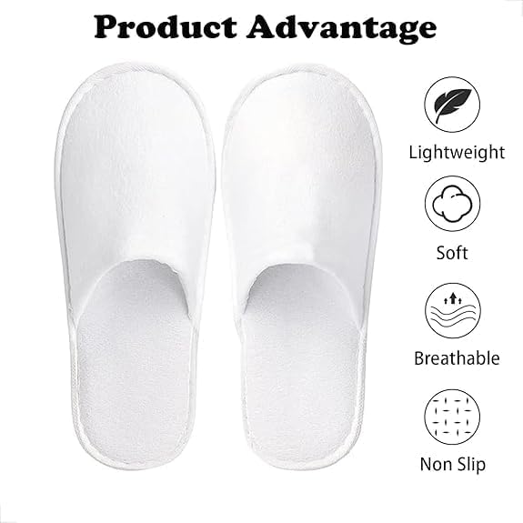 8 Pairs Spa Slippers for Men and Women, Comfortable Non-Slip Disposable Hotel Slippers, Breathable Soft Cotton House Guest Slippers for Travel Guests Hotel Home Salon