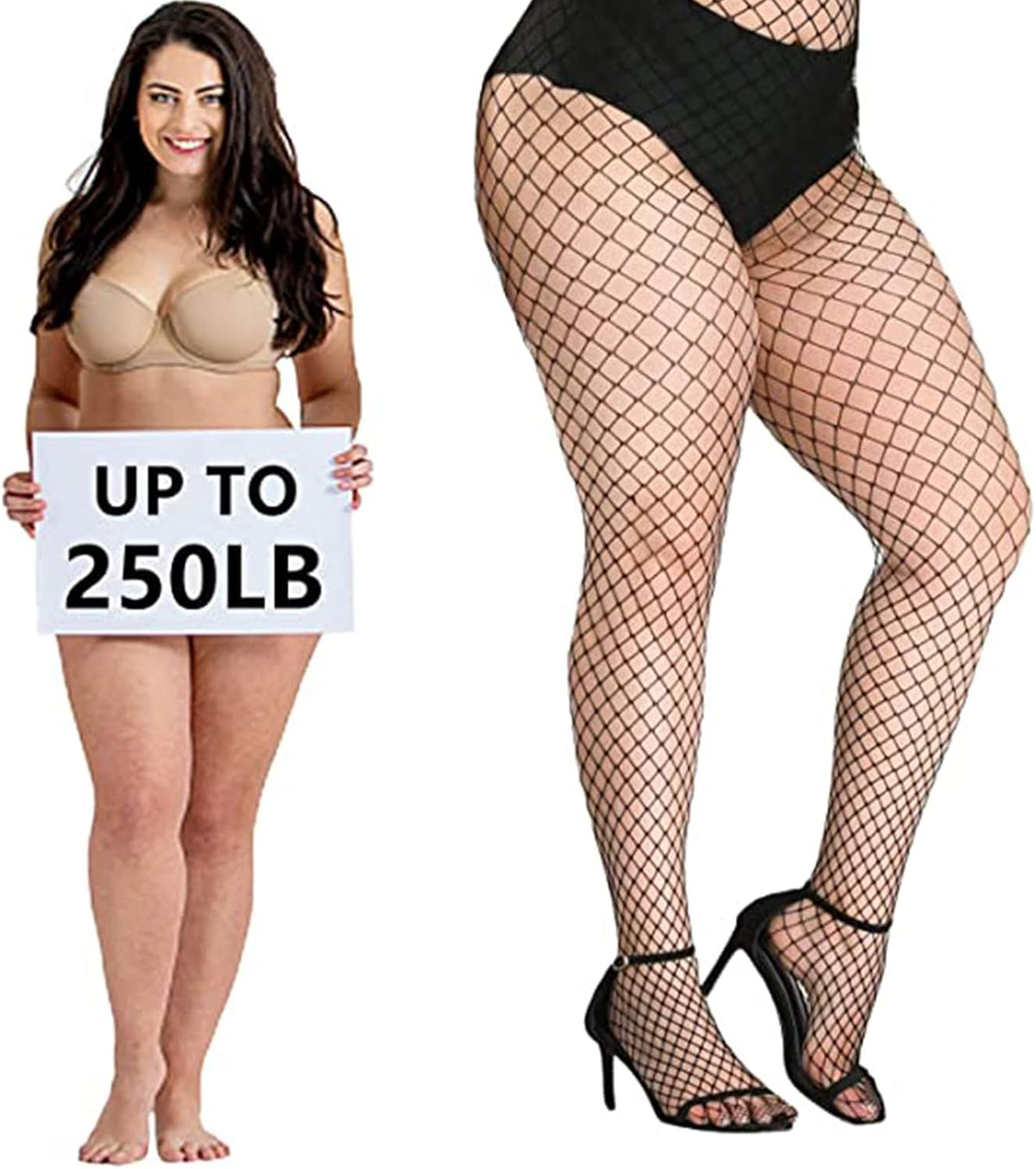 3 PCS Black Fishnet Stockings for Women, Fish Nets Women Tights, Fishnet Tights Ladies Plus Size One Size Fit All