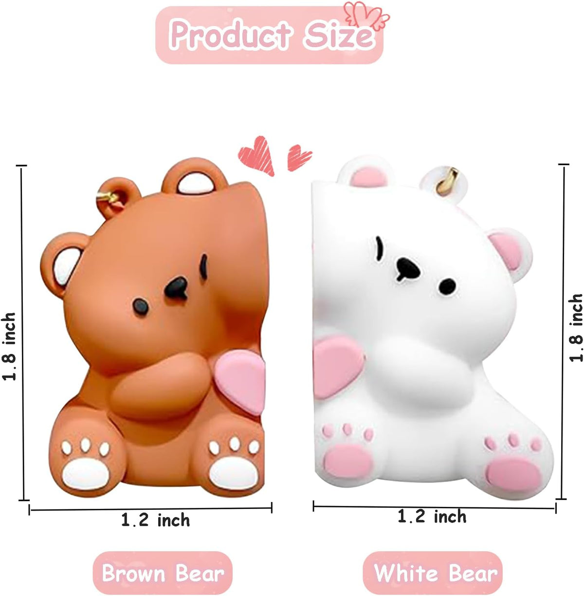 Couple's Bear Magnetic Keychain Charm, Cute Bear Keychain Set for Couples Matching Keychain