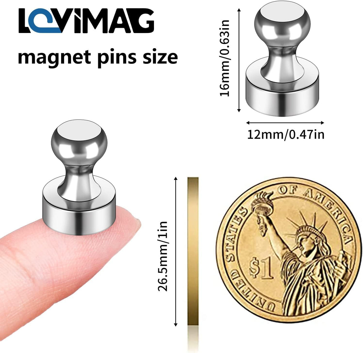 90Pcs Refrigerator Magnets - Strong Neodymium Fridge for Whiteboard, Metal Push Pin Magnets, Ideal Kitchen, Office, School